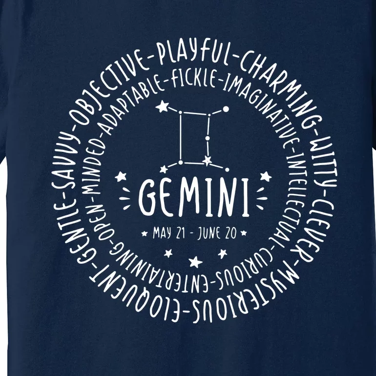 Gemini Zodiac Gemini Personality Star Sign Premium T-Shirt