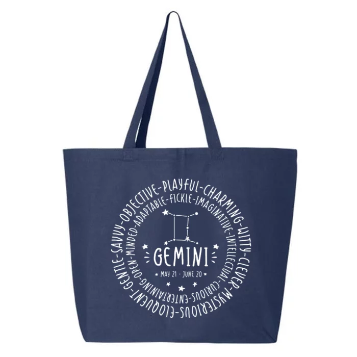 Gemini Zodiac Gemini Personality Star Sign 25L Jumbo Tote