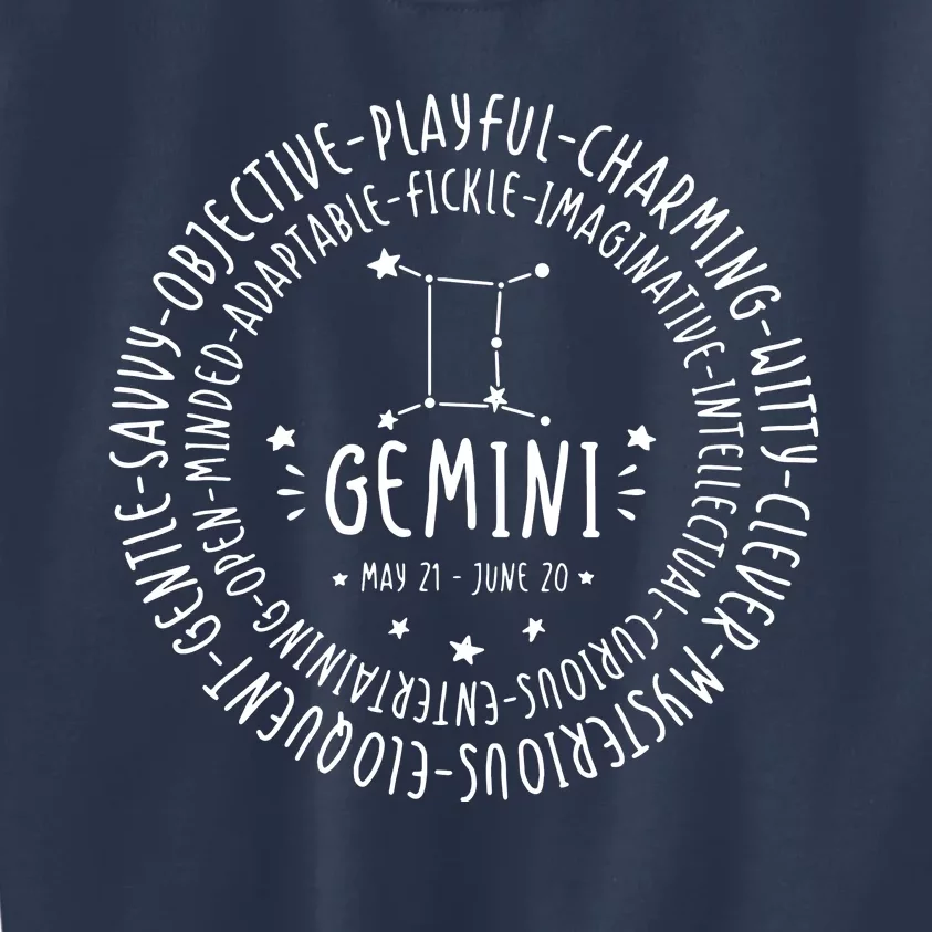 Gemini Zodiac Gemini Personality Star Sign Kids Sweatshirt