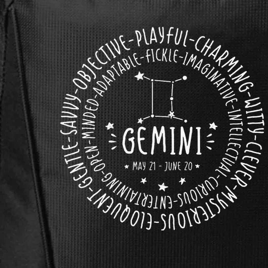 Gemini Zodiac Gemini Personality Star Sign City Backpack