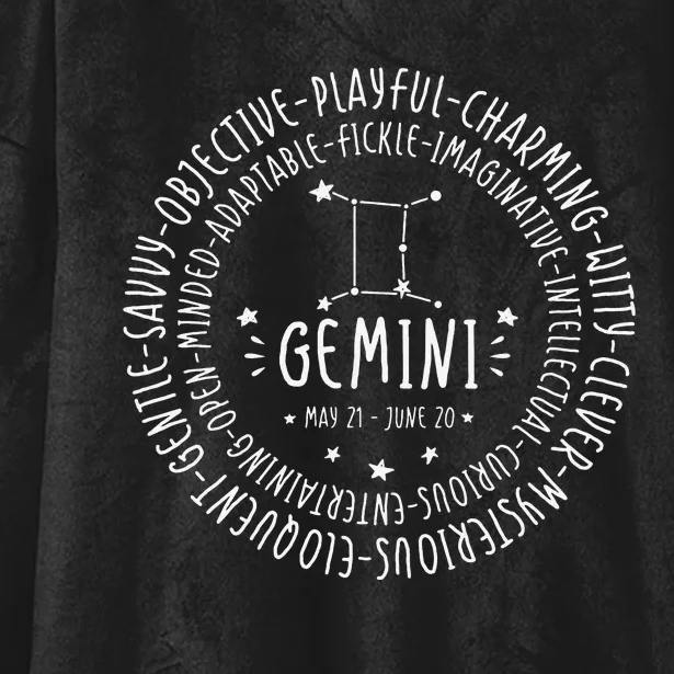 Gemini Zodiac Gemini Personality Star Sign Hooded Wearable Blanket