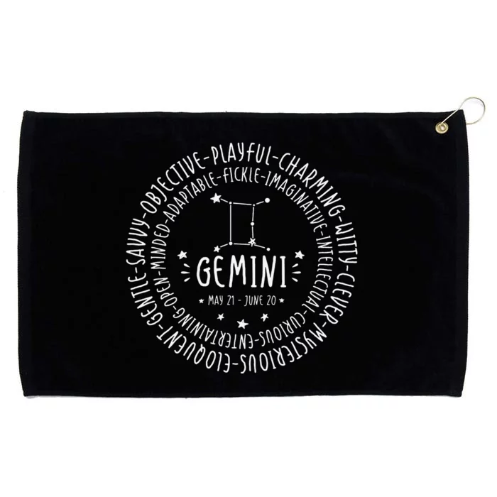 Gemini Zodiac Gemini Personality Star Sign Grommeted Golf Towel