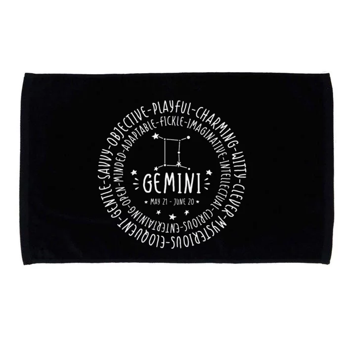 Gemini Zodiac Gemini Personality Star Sign Microfiber Hand Towel