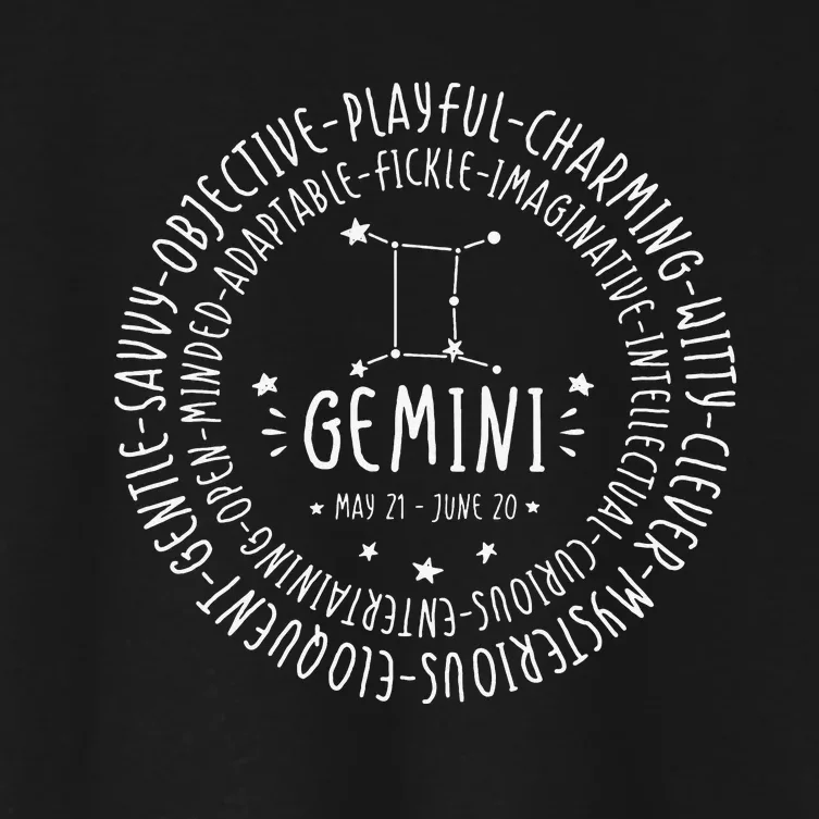 Gemini Zodiac Gemini Personality Star Sign Women's Crop Top Tee