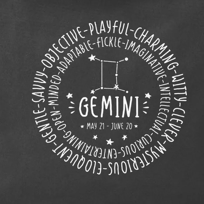 Gemini Zodiac Gemini Personality Star Sign Zip Tote Bag