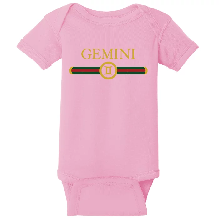 Gemini Zodiac June May Birthday Graphic Art Gemini Sign Baby Bodysuit