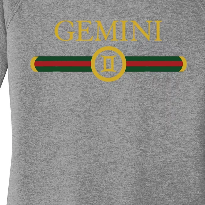 Gemini Zodiac June May Birthday Graphic Art Gemini Sign Women's Perfect Tri Tunic Long Sleeve Shirt