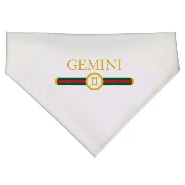 Gemini Zodiac June May Birthday Graphic Art Gemini Sign USA-Made Doggie Bandana