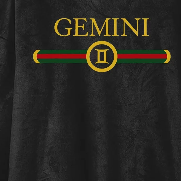 Gemini zodiac june may birthday Graphic art gemini sign Hooded Wearable Blanket