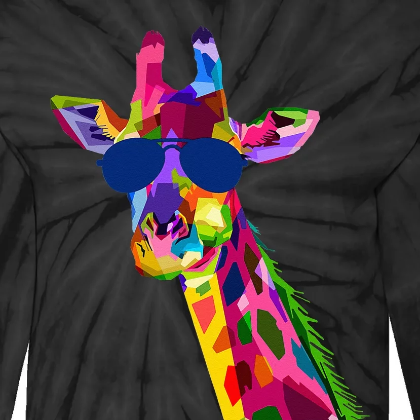 Giraffe Zoo Keeper Safari Animal Giraffe Tie-Dye Long Sleeve Shirt