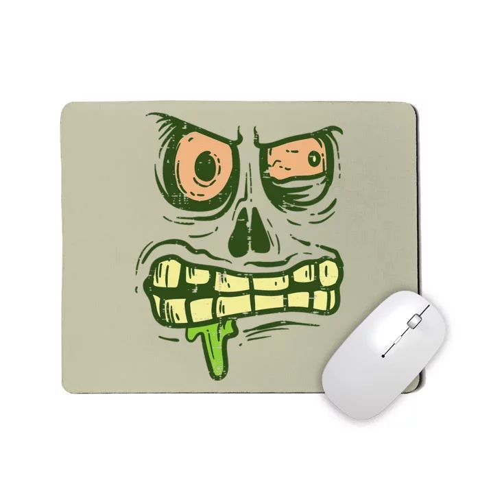 Green Zombie Monster Face Scary Spooky Halloween Gift Mousepad