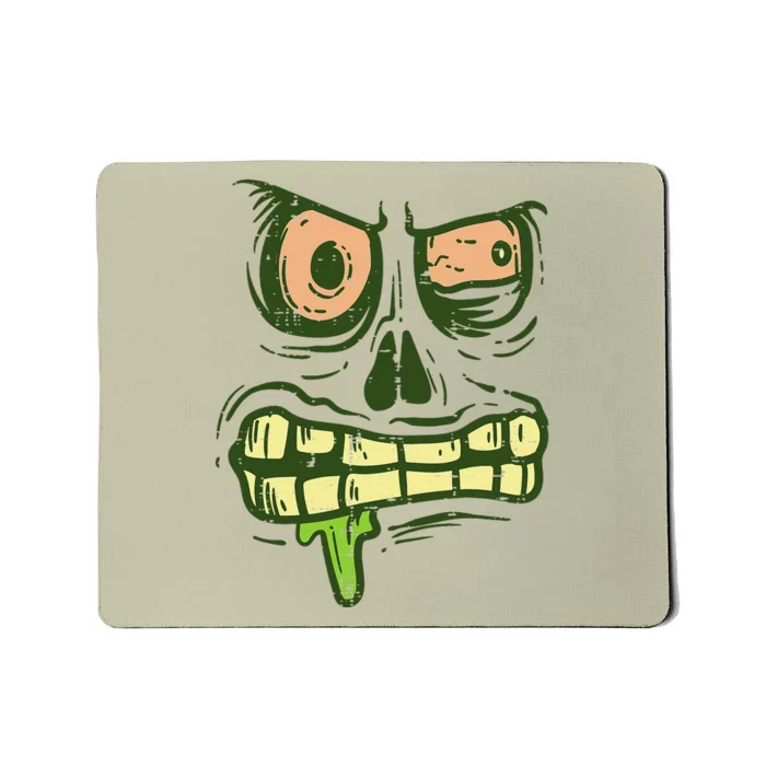 Green Zombie Monster Face Scary Spooky Halloween Gift Mousepad