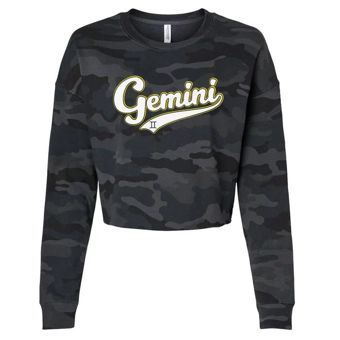 Gemini Zodiac Sign Astrology May June Birthday Retro Cropped Pullover Crew