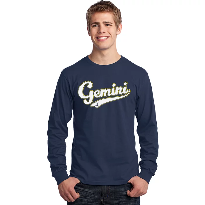 Gemini Zodiac Sign Astrology May June Birthday Retro Long Sleeve Shirt