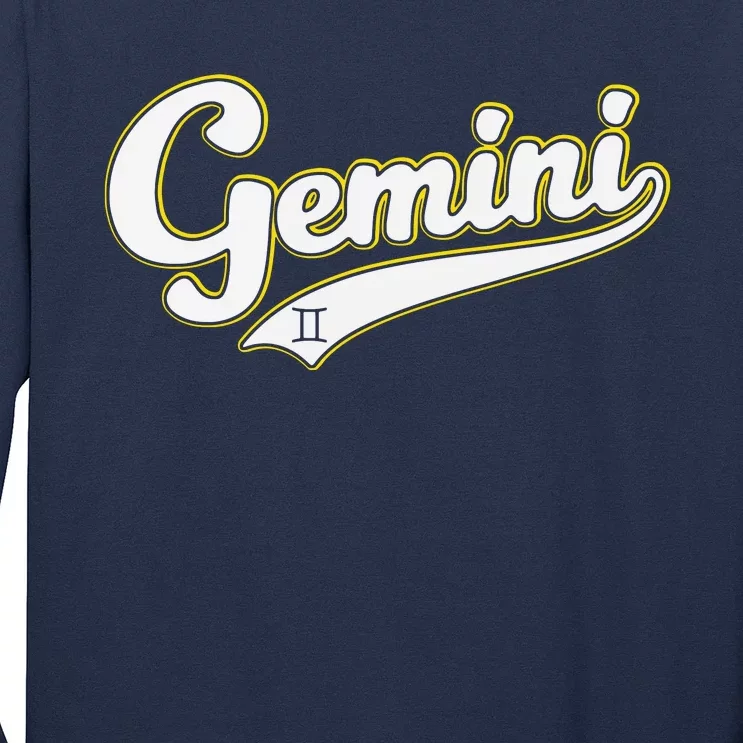 Gemini Zodiac Sign Astrology May June Birthday Retro Long Sleeve Shirt