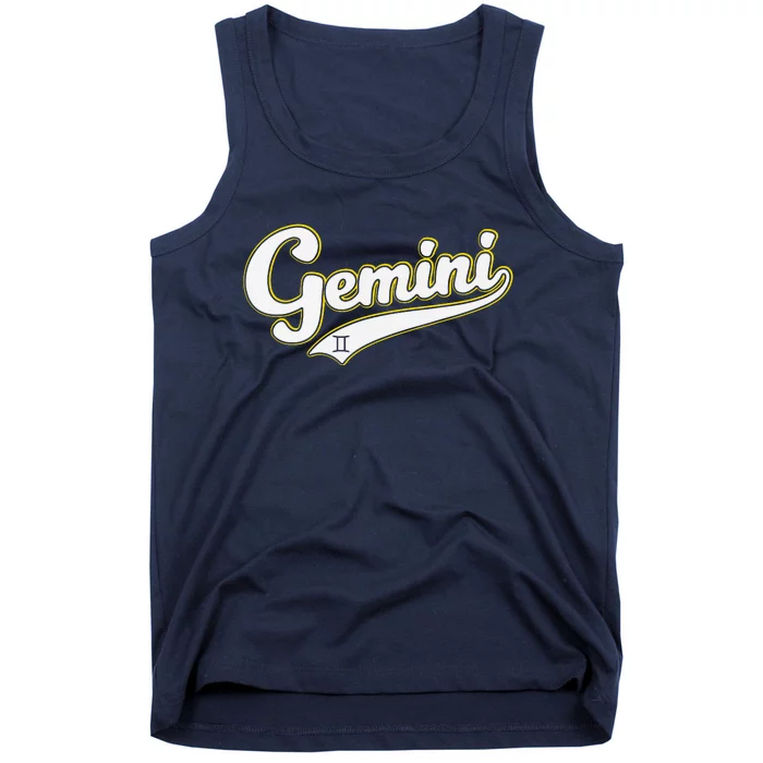 Gemini Zodiac Sign Astrology May June Birthday Retro Tank Top