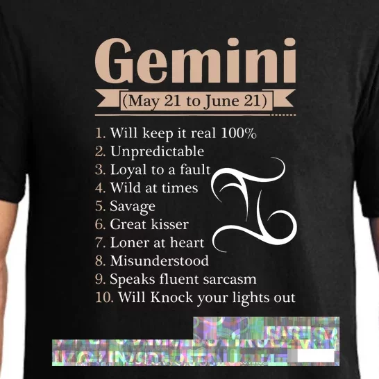 Gemini Zodiac Sign Astrology T May June Birthday Pajama Set