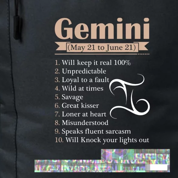 Gemini Zodiac Sign Astrology T May June Birthday Daily Commute Backpack