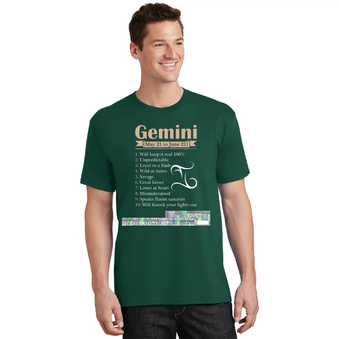 Gemini Zodiac Sign Astrology T May June Birthday T-Shirt