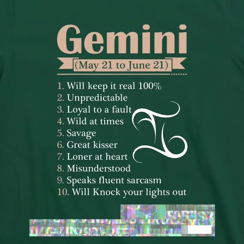 Gemini Zodiac Sign Astrology T May June Birthday T-Shirt