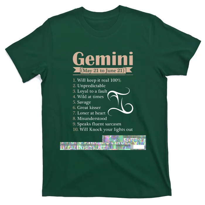 Gemini Zodiac Sign Astrology T May June Birthday T-Shirt