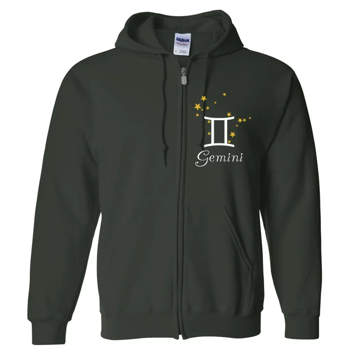 Gemini Zodiac Sign Constellation Stars Astrology Gemini Full Zip Hoodie