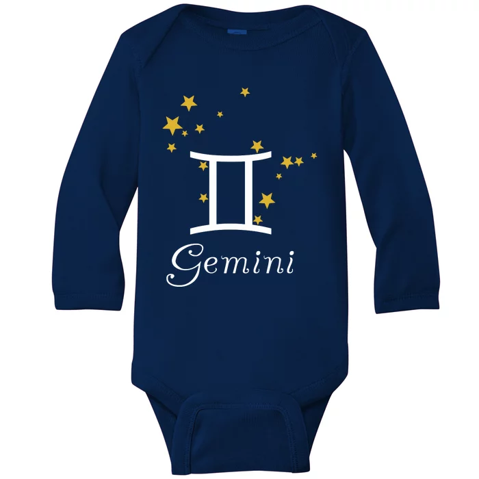 Gemini Zodiac Sign Constellation Stars Astrology Gemini Baby Long Sleeve Bodysuit