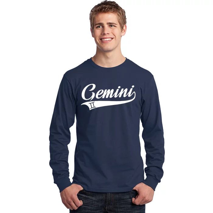 Gemini Zodiac Sign Horoscope Throwback Design Classic Long Sleeve Shirt