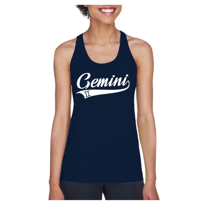 Gemini Zodiac Sign Horoscope Throwback Design Classic Women's Racerback Tank