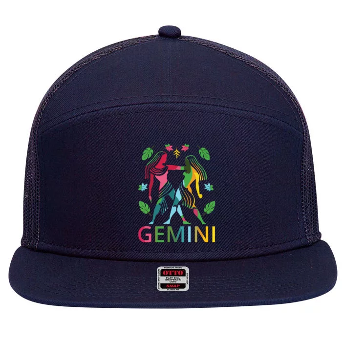 Gemini Zodiac Spring Gemini Birthday 7 Panel Mesh Trucker Snapback Hat