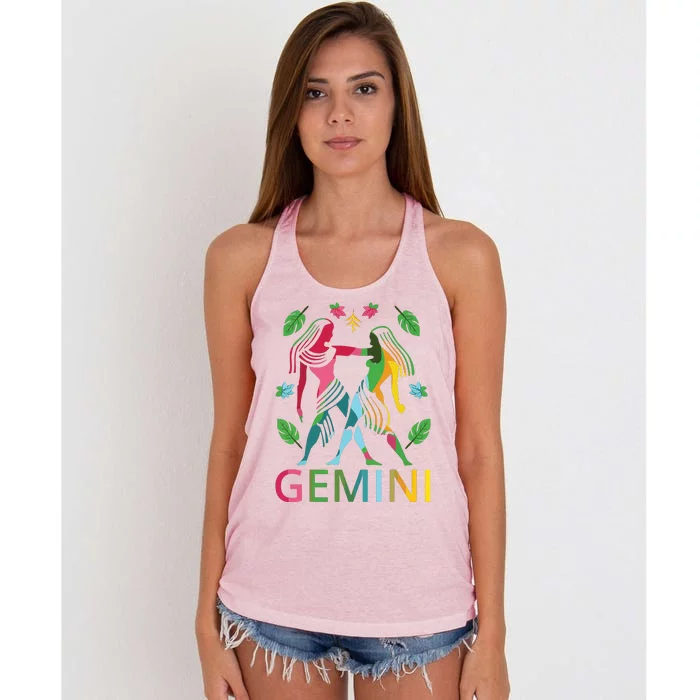 Gemini Zodiac Spring Gemini Birthday Women's Knotted Racerback Tank