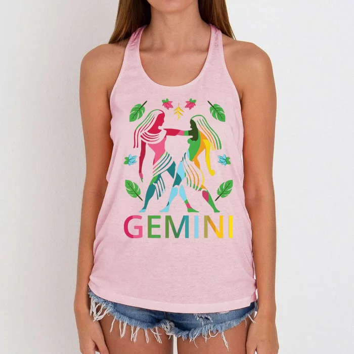 Gemini Zodiac Spring Gemini Birthday Women's Knotted Racerback Tank