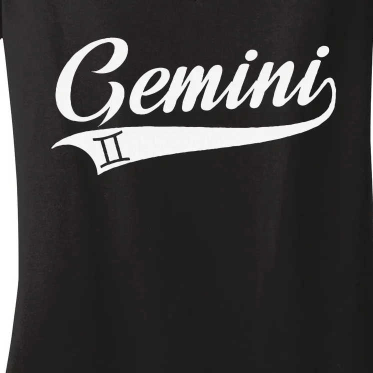 Gemini Zodiac Sign Horoscope Throwback Design Classic Women's V-Neck T-Shirt