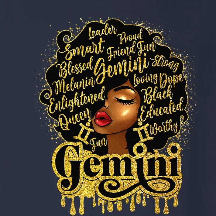 Gemini Zodiac Sign Birthday Queen Afro Black Toddler Long Sleeve Shirt