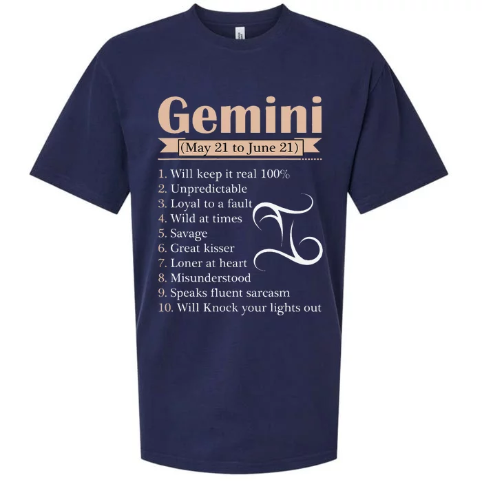 Gemini Zodiac Sign Astrology May June Birthday Sueded Cloud Jersey T-Shirt