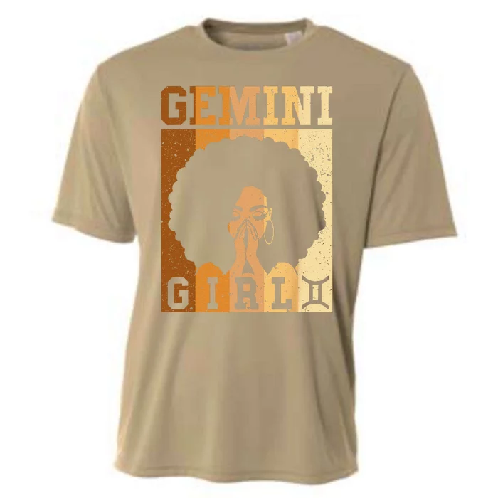 Gemini Zodiac Sign Birthday Queen Melanin Cooling Performance Crew T-Shirt