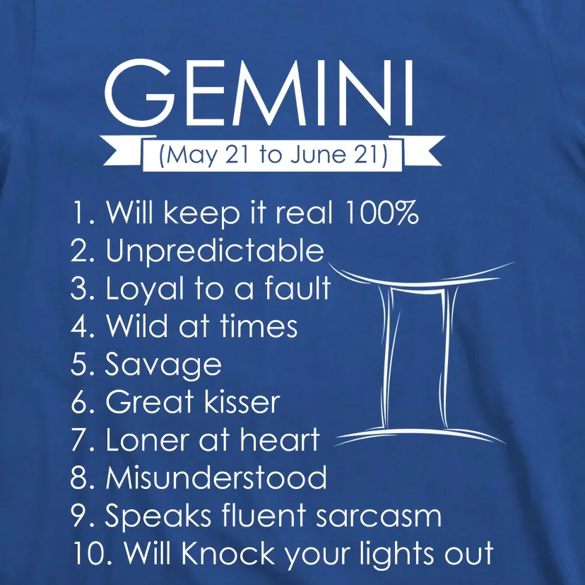 Gemini Zodiac Sign Astrology May June Birthday T-Shirt