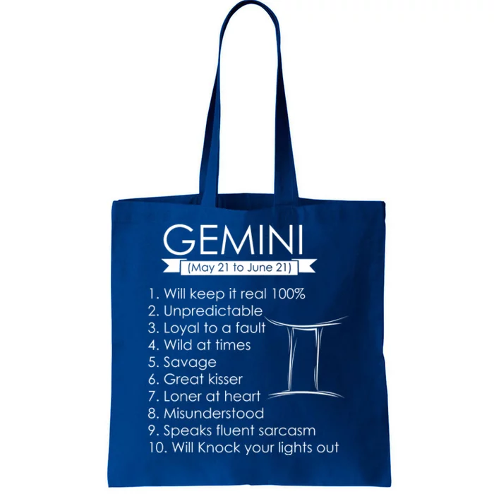 Gemini Zodiac Sign Astrology May June Birthday Tote Bag