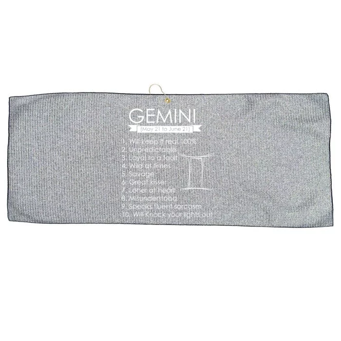 Gemini Zodiac Sign Astrology May June Birthday Large Microfiber Waffle Golf Towel