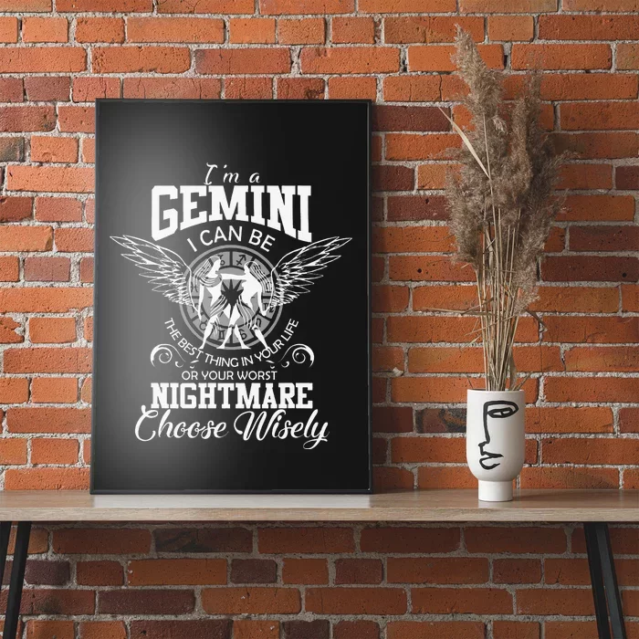 Gemini Zodiac Sign Wo Man Birthday Funny I'm Gemini Poster