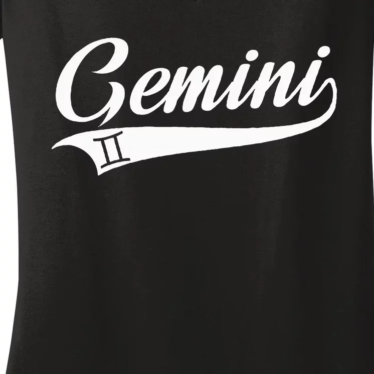 Gemini Zodiac Sign Horoscope Throwback Design Classic Women's V-Neck T-Shirt