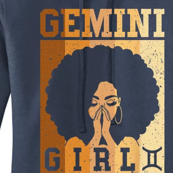 Gemini Zodiac Sign Birthday Queen Melanin Women Women's Pullover Hoodie