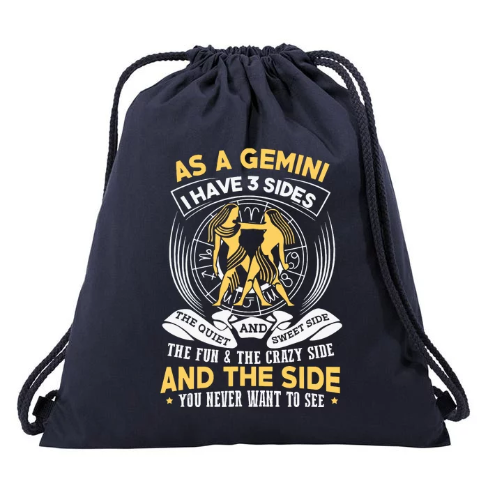 Gemini Zodiac Sign Gift Astrology Drawstring Bag