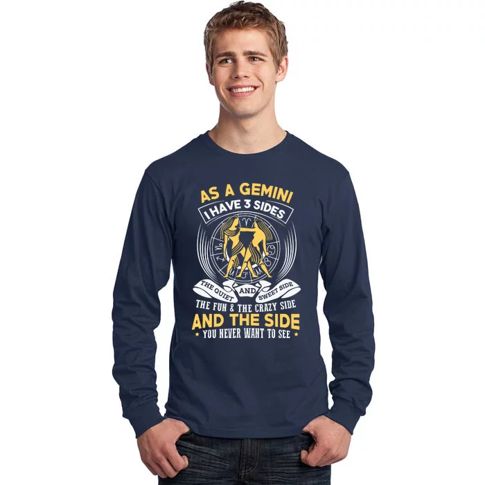 Gemini Zodiac Sign Gift Astrology Tall Long Sleeve T-Shirt