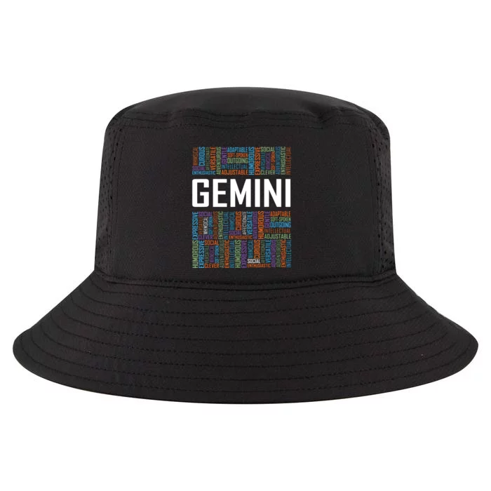 Gemini Zodiac Traits Horoscope Astrology Sign Gift Words Cool Comfort Performance Bucket Hat