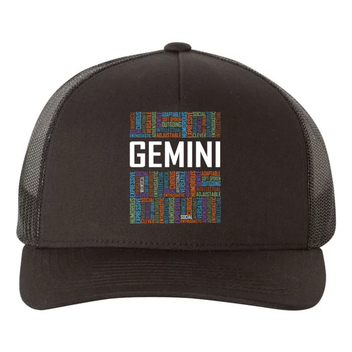 Gemini Zodiac Traits Horoscope Astrology Sign Gift Words Yupoong Adult 5-Panel Trucker Hat