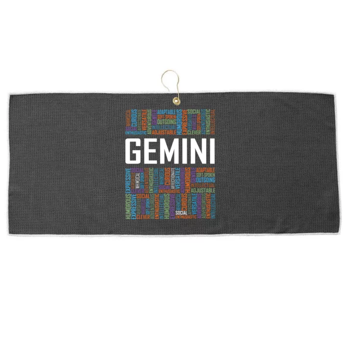 Gemini Zodiac Traits Horoscope Astrology Sign Gift Words Large Microfiber Waffle Golf Towel