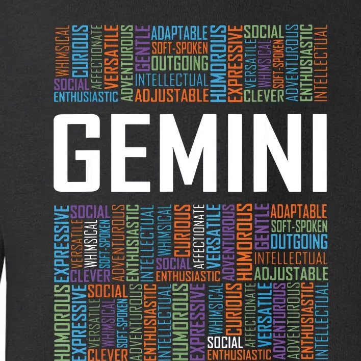 Gemini Zodiac Traits Horoscope Astrology Sign Gift Words Toddler Sweatshirt