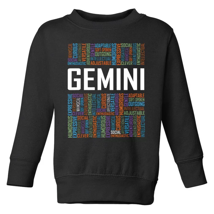 Gemini Zodiac Traits Horoscope Astrology Sign Gift Words Toddler Sweatshirt