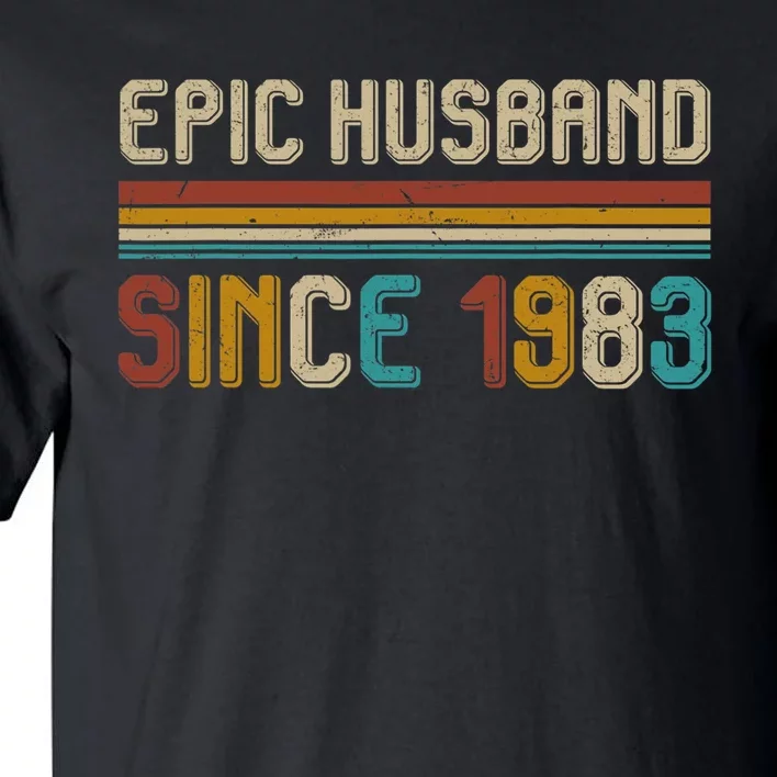 Husband 1983 40th Wedding Anniversary For Him Cotton Gift Tall T-Shirt